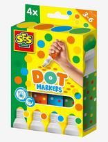 SES Creative - Dot Markers - 4 Colours Xxl - Spalvoti pieštukai - Marga / raštuota