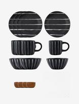House Doctor - Brunch Kit, Hdline, Black, Brown - Stalo serviravimo rinkinys - Juoda