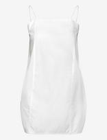 Monki - Tie-Back Twill Mini Dress - Trumpa suknelė - Balta