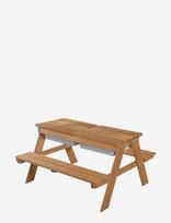ROBA - Children's Solid Wood Picnic Table With Sand Tub - Stalas - Marga / raštuota