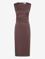 Malina - Marquis Ruched Cut Out Jersey Midi Dress - Iki kelių ir midi suknelės - Ruda