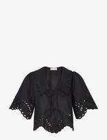 Malina - Estela Broderie Anglais Blouse - Marškinėliai trumpomis rankovėmis - Juoda