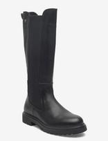 Tommy Hilfiger - Th Lthr Cleated Long Boot - Ilgaauliai batai - Juoda