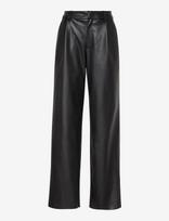 Calvin Klein - Faux Leather Pleated Trouser - Odinės tamprės-kelnės - Juoda