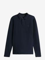 Tommy Hilfiger - Ls Herringbone Reg Polo - Marškinėliai ilgomis rankovėmis - Tamsiai mėlyna