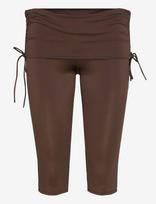 Monki - Ruched Low Rise Capri Leggings - Kapri kelnės - Ruda