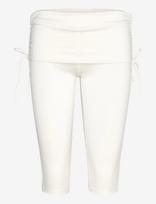 Monki - Ruched Low Rise Capri Leggings - Kapri kelnės - Balta