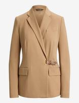 Lauren Ralph Lauren - Buckle-Trim Herringbone Jacquard Blazer - Diržu sujuostas švarkas - Smėlio