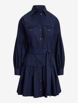 Lauren Ralph Lauren - Buckle-Trim Cotton-Blend Shirtdress - Trumpa suknelė - Tamsiai mėlyna