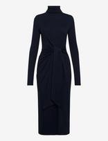 Lauren Ralph Lauren - Tie-Front Turtleneck Dress - Iki kelių ir midi suknelės - Tamsiai mėlyna