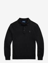 Polo Ralph Lauren - Washable Wool Polo-Collar Sweater - Polo marškinėliai ilgomis rankovėmis - Juoda