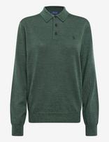 Polo Ralph Lauren - Washable Wool Polo-Collar Sweater - Polo marškinėliai ilgomis rankovėmis - Žalia
