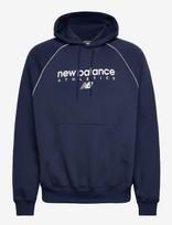 New Balance - Linear Graphic Fleece Hoodie - Sportinis džemperis su gobtuvu - Tamsiai mėlyna