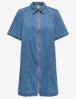 ONLY - Onlrosenheim S/S Zip Dress Dnm Akm Moch - Iki kelių ir midi suknelės - Mėlyna