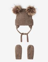 Name It - Nbnmora Knit Set - Kepurė - Ruda
