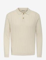 ONLY & SONS - Onskent Life Reg 12 Ls Polo Knit - Polo marškinėliai ilgomis rankovėmis - Kreminė spalva