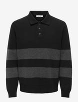 ONLY & SONS - Onshope Rlx  Ls Polo Knit Life - Marškinėliai ilgomis rankovėmis - Juoda