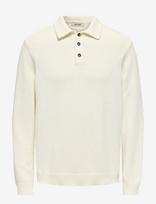 ONLY & SONS - Onshope Rlx  Ls Polo Knit Life - Marškinėliai ilgomis rankovėmis - Balta