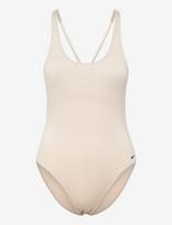 NIKE SWIM - Nike Essential Scoop Neck One Piece - Sportinis maudymosi kostiumėlis - Kreminė spalva