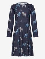 Geggamoja - Bamboo Flared Dress Navy Dala Horse - Suknelė ilgomis rankovėmis - Tamsiai mėlyna