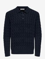 ONLY & SONS - Onskicker Life Rlx  Ls Cabel Polo Knit - Polo marškinėliai ilgomis rankovėmis - Tamsiai mėlyna