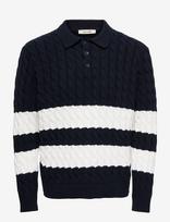 ONLY & SONS - Onskicker Life Rlx  Ls Cabel Polo Knit - Polo marškinėliai ilgomis rankovėmis - Tamsiai mėlyna
