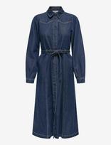 ONLY - Onljulie Ls Dnm Dress Qyt - Iki kelių ir midi suknelės - Tamsiai mėlyna