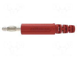 Laboratory connector: 4mm banana | plug | 32A | 30VAC | 60VDC | red
