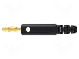 Laboratory connector: 4mm banana | plug | 32A | 30VAC | 60VDC | black