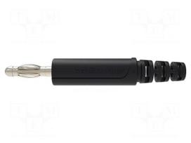 Laboratory connector: 4mm banana | plug | 32A | 30VAC | 60VDC | black