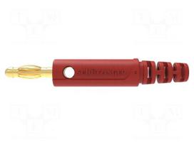 Laboratory connector: 4mm banana | plug | 32A | 30VAC | 60VDC | red