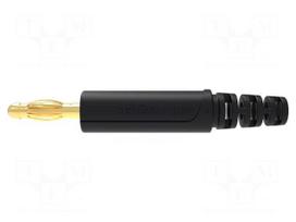 Laboratory connector: 4mm banana | plug | 32A | 30VAC | 60VDC | black