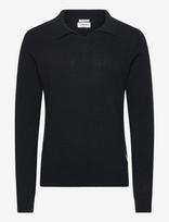 Lindbergh - Lambswool L/S V-Neck Polo - Polo marškinėliai ilgomis rankovėmis - Juoda