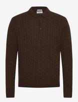 Lindbergh - Lambswool L/S Button Polo - Polo marškinėliai ilgomis rankovėmis - Ruda