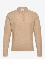 Lindbergh - Lambswool L/S Button Polo - Polo marškinėliai ilgomis rankovėmis - Smėlio