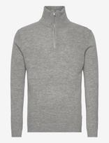 Lindbergh - Lambswool Half Zip Knit Oversize Collar - Megztinis su užtrauktuku - Pilka
