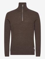 Lindbergh - Lambswool Half Zip Knit Oversize Collar - Megztinis su užtrauktuku - Ruda
