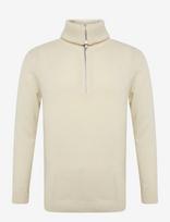 Lindbergh - Lambswool Half Zip Knit Oversize Collar - Megztinis su užtrauktuku - Kreminė spalva