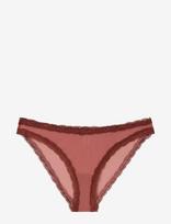 Understatement Underwear - Mesh Lace Trim Bikini Briefs - Kelnaitės - Raudona