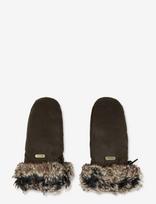 Barbour - Barbour Fur Trim Mitt - Kumštinės pirštinės - Chaki spalva