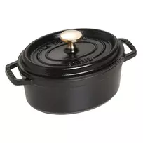 Cast iron oval pot 1 lt Black