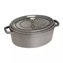 Staub oval cast iron pot - 8 ltr, Graphite