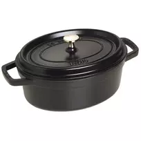 Staub Oval Cast Iron Casserole - 3.2 ltr, Black
