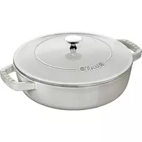 Deep braising pan with lid Staub - 24 cm, White truffle