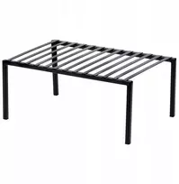 ITIMPORT Sulankstoma metalinė „loft“ stiliaus virtuvės spintelės lentyna, 33 cm, juoda (Ori_229225)
