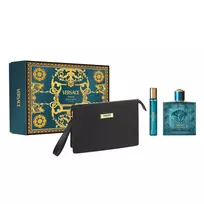 „VERSACE Eros“ kvepalų rinkinys: kvepalų purškiklis 100 ml + kvepalų purškiklis 10 ml + kosmetinė