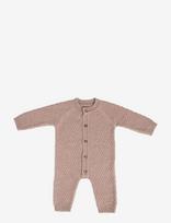 Smallstuff - Jumpsuit, Square Knit, Merino Wool, Nature Melange - Kombinezonas - Rožinė