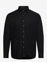 Oscar Jacobson - Reg Fit Cut Away Brushed Flannel - Flaneliniai marškiniai - Juoda