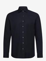 Oscar Jacobson - Reg Fit Cut Away Brushed Flannel - Flaneliniai marškiniai - Tamsiai mėlyna