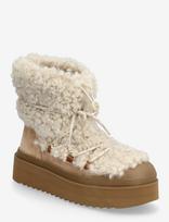 Tory Burch - Mellow Shearling Lace Up Boot - Žieminiai batai - Smėlio